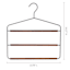 1-Pack Metal Matte Black Pant Hanger with Dark Brown Wood