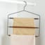 1-Pack Metal Matte Black Pant Hanger with Dark Brown Wood