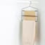 1-Pack Metal Matte Black Pant Hanger with Dark Brown Wood