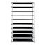50-Pair Fabric Shelf Standing Shoe Rack, Black