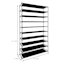 50-Pair Fabric Shelf Standing Shoe Rack, Black