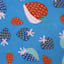 Blue Strawberries Print Square Outdoor Throw Pillow, 17"