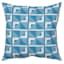 Blue Geo Print Square Outdoor Throw Pillow, 17"