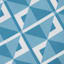 Blue Geo Print Square Outdoor Throw Pillow, 17"