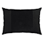 Crosby St. Black Cotton Slub & Velvet Throw Pillow, 14x20