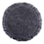 Found & Fable Black Knitted Round Throw Pillow with Fringe, 16"
