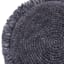 Found & Fable Black Knitted Round Throw Pillow with Fringe, 16"
