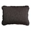 Found & Fable Solid Dark Grey Woven Throw Pillow with Fringe, 14x20