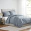 Honeybloom 5-Piece Light Blue Garment Washed Ruffle Comforter Set, Full/Queen