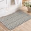 Grey & White Knitted Grid Gel Back Washable Accent Rug, 21x34