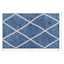 Blue & White Knitted Diamond Gel Back Washable Accent Rug, 21x34