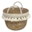 Wicker Round Light Tassel Storage Basket