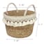Wicker Round Light Tassel Storage Basket