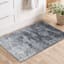Grey Abstract Washable Microfiber Tufted Accent Rug, 20x32