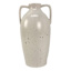 Honeybloom White Speckled Ceramic Vase with Handles, 12"