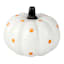Orange & White Polka Dot Ceramic Pumpkin, 8.1"
