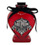Spellbound Red Glass Heart Love Potion Bottle, 4"