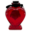 Spellbound Red Glass Heart Love Potion Bottle, 4"