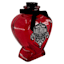 Spellbound Red Glass Heart Love Potion Bottle, 4"