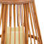 Brown LED Rattan Lantern, 7x9