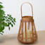 Brown LED Rattan Lantern, 7x9