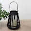 Black LED Rattan Lantern, 7x9