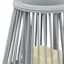 Grey LED Rattan Lantern, 7x9