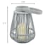 Grey LED Rattan Lantern, 7x9