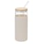 White Silicone Sleeve Tumbler with Straw, 20oz