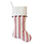 Homespun Holiday Red Striped Stocking with Bells, 20"