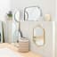 Silver Metal Round Wall Mirror, 22"