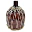 Tracey Boyd Brown Wicker Wrapped Glass Vase, 9.7"