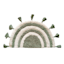 Sage Serenity Half Moon High-Low Sage Bath Rug with Tassels, 14x24
