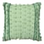 Green Woven Tufted Throw Pillow, 18"