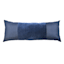 Crosby St. Navy Cotton Slub & Velvet Throw Pillow, 14x36