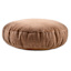 Crosby St. Brown Cotton Slub & Velvet Round Throw Pillow, 16"