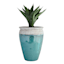Arcadia White & Aqua Outdoor Planter, Large