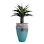 Acadia White & Aqua Outdoor Planter, Medium