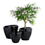 Crosby St. Black Petal Egg Outdoor Planter, Small