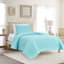 2-Piece Blue Wavy Washed Microfiber Quilt Set, Twin/Twin XL