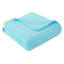 3-Piece Blue Wavy Washed Microfiber Quilt Set, Full/Queen