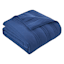 3-Piece Blue Stripe Washed Microfiber Quilt Set, Full/Queen