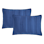 3-Piece Blue Stripe Washed Microfiber Quilt Set, Full/Queen