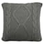 Honeybloom Dark Grey Knitted Throw Pillow, 18"