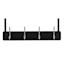 4-Hook Brushed Nickel Over the Door, Black