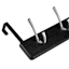 4-Hook Brushed Nickel Over the Door, Black