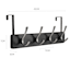 4-Hook Brushed Nickel Over the Door, Black