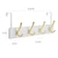 4-Hook Brushed Over the Door, Gold & White