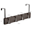 4-Hook Brushed Nickel Over the Door Hook, Smoky Oak