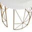 Keira Glazed Gold Wire Vanity Stool & Padded White Faux Leather Seat